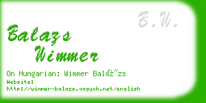 balazs wimmer business card